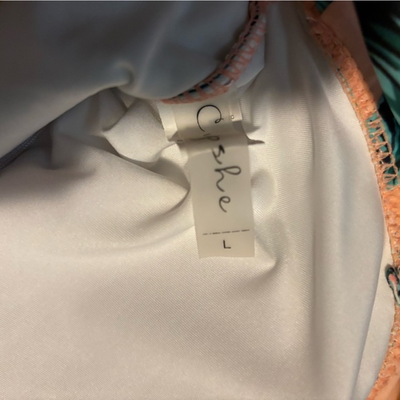 CUPSHE Pink Palm Leaves Swim One Piece Ruffle XL - Picture 6 of 7